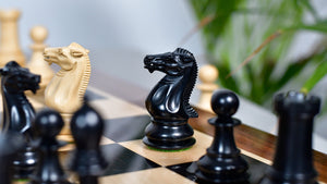 Modern Staunton Series Chess Pieces for Chess Players - Ebony & Box Wood - 3.75" King