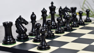4.0'' The Ancient Indian Warrior Staunton Luxury Series Chess Pieces in Ebony / Antiqued Box Wood - 1660 Grams