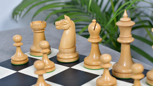 1900s' American Chess Company Reproduction Tournament Chess Set - In Ebony & Boxwood 3.8" King