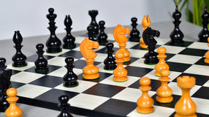 Antique Dublin Calvert Chess Pieces in Ebonized & Antiqued Boxwood 4.1" King - 850 Grams