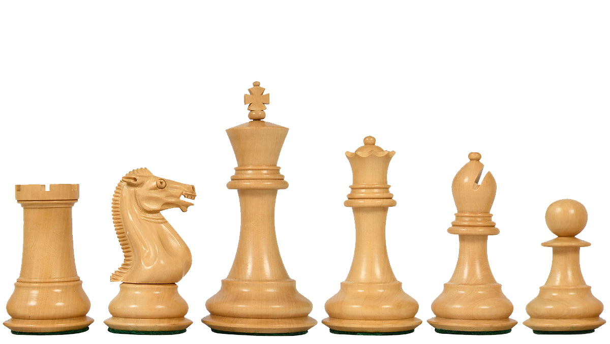 The Modern Staunton Series Chess Pieces in Ebony & Box Wood - 3.75" King