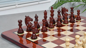 Meghdoot Staunton Series Wooden Chess Pieces in Bud Rosewood & Boxwood - 3.2" King