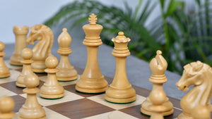 Craftsman Knight Staunton Chess Pieces in Sheesham Wood & Boxwood - 3.9" King - Best Seller