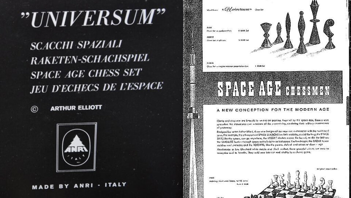 1958 ANRI Space Age Chess Pieces by Arthur Elliott in Sheesham & Box Wood - 4.25" King