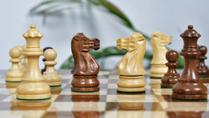 Smokey Staunton Series Chess Pieces in Sheesham & Boxwood - 3.8" King
