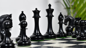 The Red Rum Luxury Staunton Series Chess Pieces in Ebony / Boxwood - 4.4" King