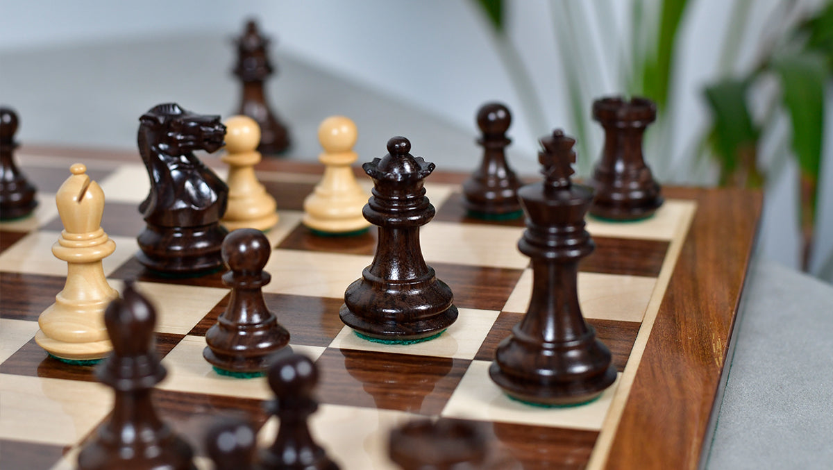 Collector Series Wooden Staunton Chess Pieces in Sheesham & Boxwood - 2.6" King - Best Seller