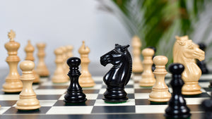 Meghdoot Staunton Series Wooden Chess Pieces in Ebony & Box Wood - 3.2" King