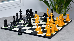1963-66 Piatigorsky Cup Chess Pieces Ebony & Antiqued Boxwood 4.2"- King