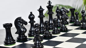 Noble Stallion Chess Set Bridle Edition in Ebony & Box Wood - 4.8" King