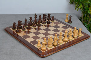 1972 Fischer Spassky Staunton Pattern Chess Pieces V2.0 in Sheesham Wood & Boxwood - 3.75" King