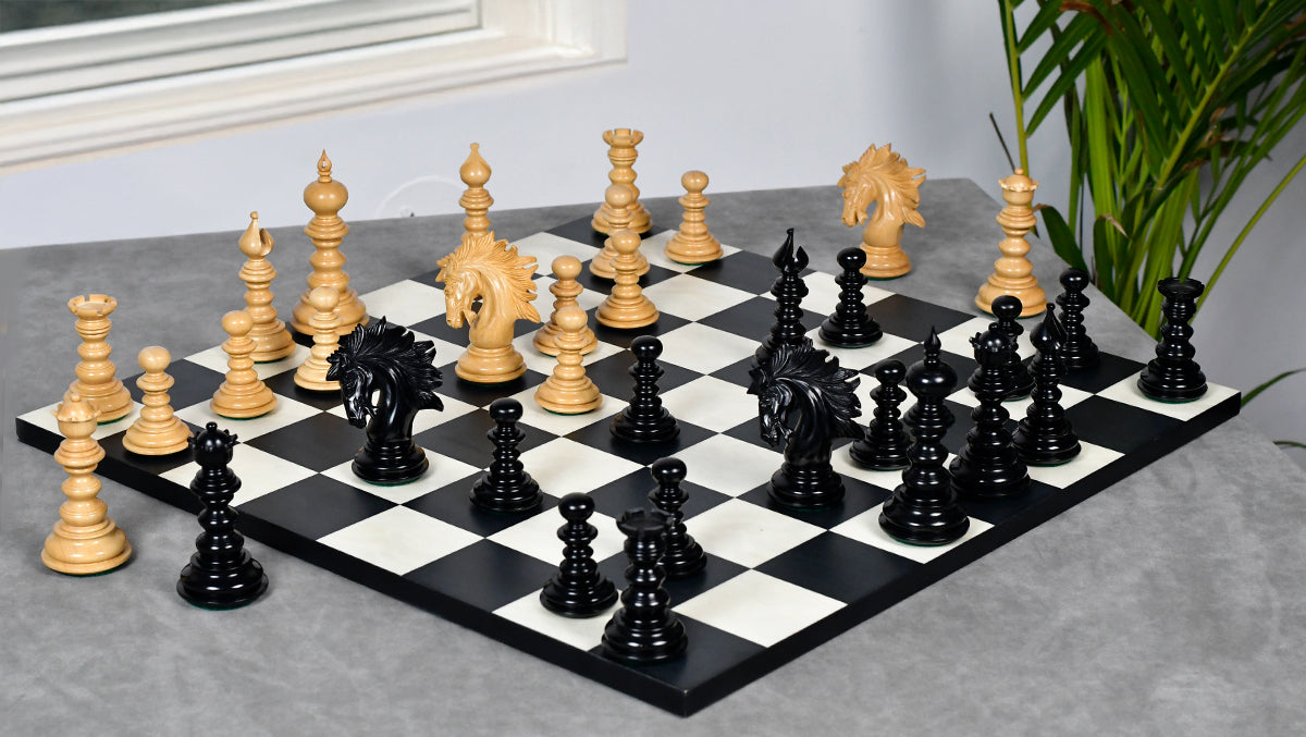 St. Petersburg Artisan Series Luxury Chess Pieces in Ebony / Boxwood - 4.3" King | Weight - 1934 Grams