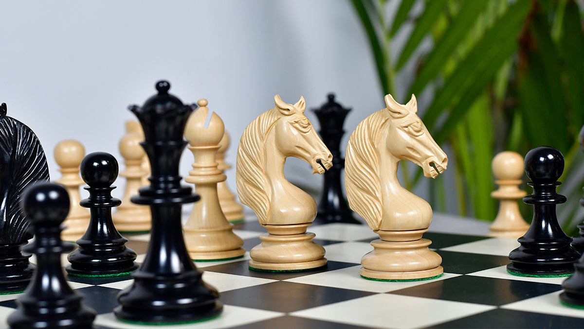 The Monarch’s Gambit Handcrafted Luxury Chess Pieces – in Ebony & Boxwood 4.4" King