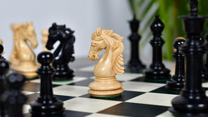 The French Warrior Luxury Wooden Chess Pieces in Ebony & Boxwood - 4.4" King