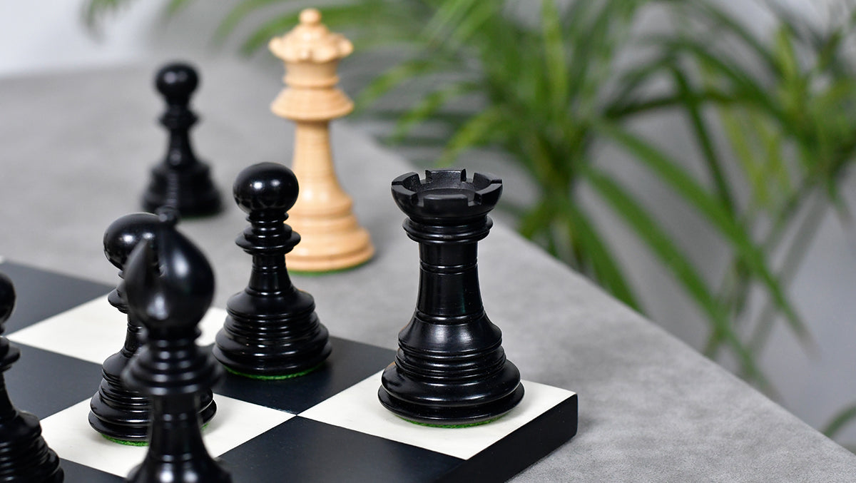 American Adios Series Luxury Chess Pieces in Ebony / Boxwood - 4.4" King