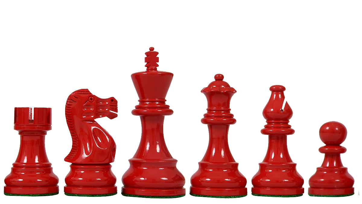 The Smokey Staunton Series Chess Pieces in Painted Box Wood - 3.8" King