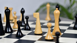 3.75'' Herman Ohme Minimalist Chess Set – Weighted Ebonized Boxwood – Pieces Only