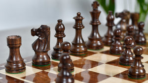 French Lardy Exclusive Weighted Chess Pieces in Sheesham Wood / Box wood - 3.75" Extra Queens