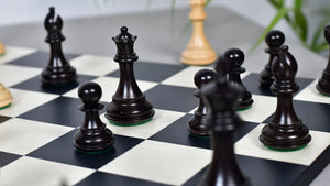 Fierce Knight (Queens's Gambit Series) Staunton Wooden Chess Pieces in Indian Ebonized Wood & Box Wood - 3.5" King