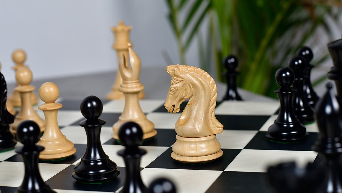 The 4.4 Inch Luxury Imperial Collector Series Artisan Chess Pieces Triple Weighted in Ebony and Boxwood - 1850 GMS