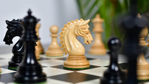 California Chrome Staunton Series Luxury Chess Pieces Version 2.0 in Ebony / Boxwood - 4.25" King