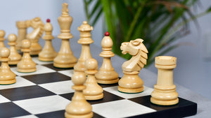 Special Edition Reproduced Vintage 1950's Circa Bohemia Staunton Series German Chess Pieces in Stained Crimson Boxwood - 3.89" King