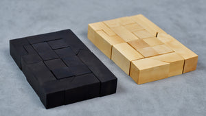 1966 F. Lanier Graham Chess Pieces - Minimalist Design in Ebonized Boxwood & Natural Boxwood - 2.79" King