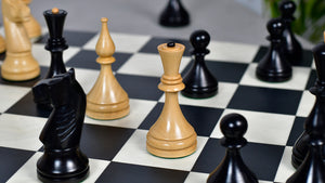 1961 Soviet Championship Baku Chess Pieces in Ebonized / Box wood - 4.05 King