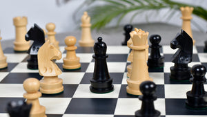 The Championship Series Staunton Chess Pieces in Ebonized Boxwood & Natural Boxwood - 3.75" King