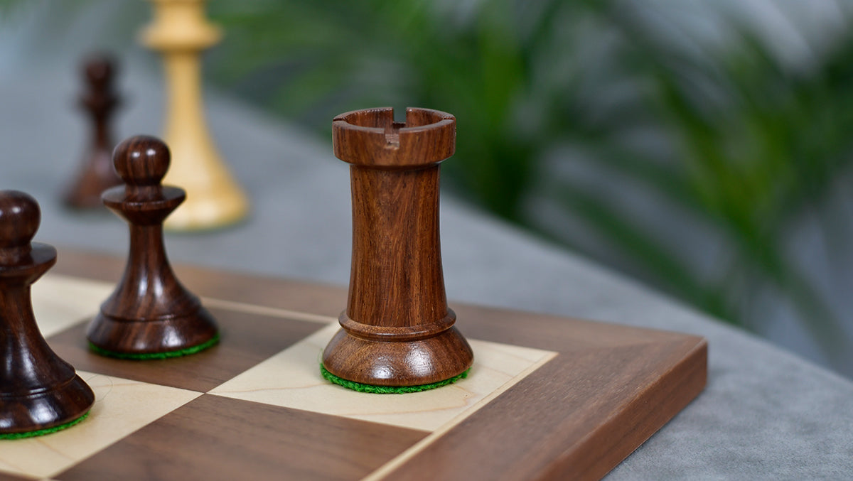 1950s' Soviet Russian (Queen' Gambit Series) Latvian Chess Pieces in Sheesham & Natural Boxwood - 4.1" King