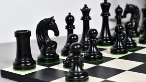 Reproduced 1963-1966 Piatigorsky Cup Chess Pieces in Ebony / Boxwood - 4.2" King