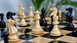 Modern Staunton Series Chess Pieces for Chess Players - Ebony & Box Wood - 3.75" King
