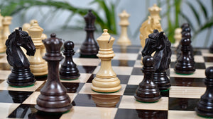 3.8'' New Columbian Staunton Series Chess Pieces in Rosewood & Boxwood - 1100 grams