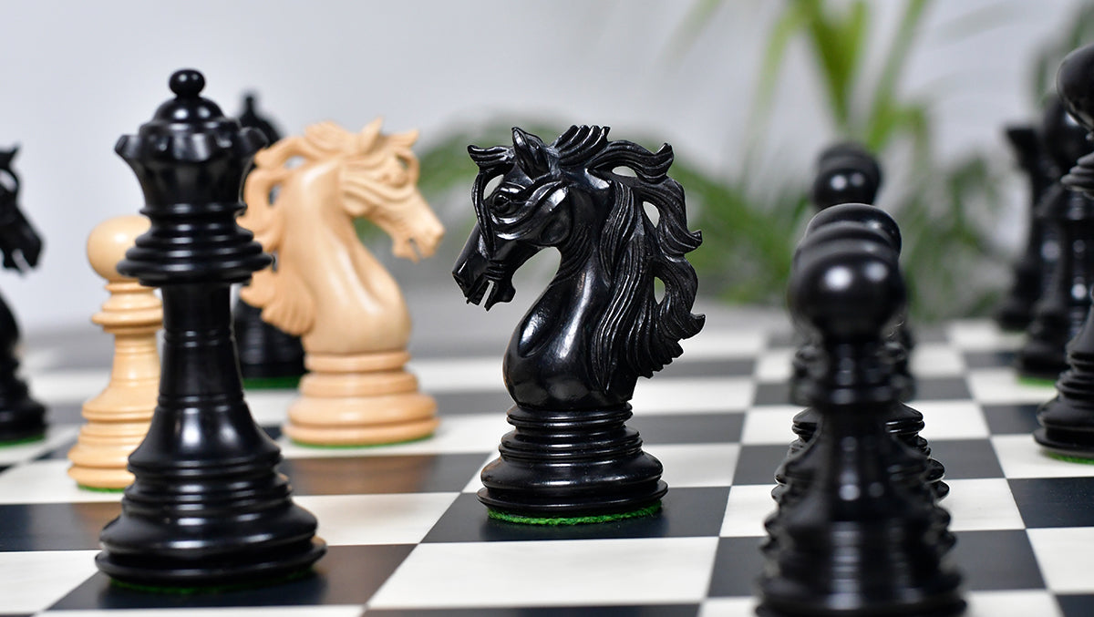 American Adios Series Luxury Chess Pieces in Ebony / Boxwood - 4.4" King