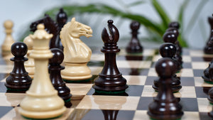 Fierce Knight (The Queen's Gambit) Staunton Wooden Chess Pieces in Indian Rosewood & Box Wood - 3.5" King