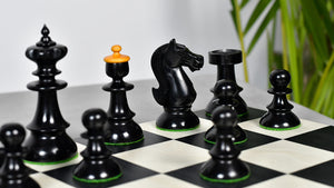 Reproduced Vintage Series Original Austrian Coffee House Old Vienna Chess Pieces in Ebonized and Antique Boxwood V2.0- 3.75" King