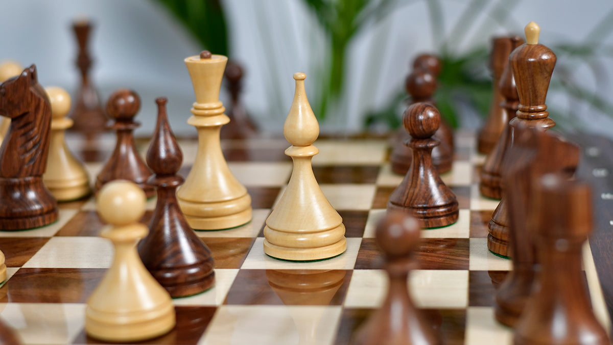 1961 Soviet Championship Baku Chess Pieces in Sheesham / Box wood - 4" King