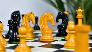 1963-66 Piatigorsky Cup Chess Pieces Ebony & Antiqued Boxwood 4.2"- King