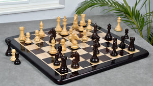 Derby Knight Staunton Weighted Chess Pieces in Rosewood & Boxwood - 4.1" King