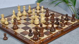 Smokey Staunton Series Chess Pieces in Sheesham & Boxwood - 3.8" King