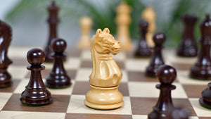 The Supreme Series (The Queens's Gambit) Staunton Weighted Chess Pieces in Acacia Wood & Indian Boxwood 4 inch King - 1400 GMS