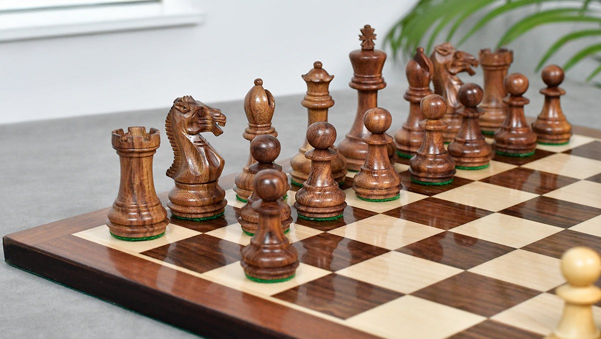 3.0'' Laughing Knight Staunton Chess Set- Chess Pieces Only - Weighted Sheesham Wood