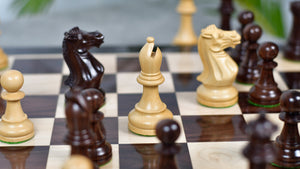 4.0'' Prestige Staunton Series Weighted Chess Pieces in Anjan Wood & Box Wood - 1560 Grams