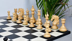 Admiral Series II Staunton Luxury Chess Pieces in Ebony Wood & Boxwood - 4.5" King