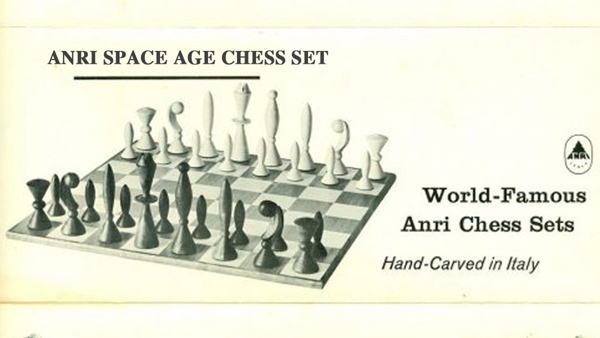 1958 ANRI Space Age Chess Pieces by Arthur Elliott in Sheesham & Box Wood - 4.25" King