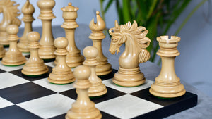 The Arabian Knight Series Artisan Staunton Luxury Chess Pieces in Ebony & Boxwood - 4.2" King