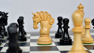 The Pegasus Series Artisan Staunton Chess Pieces version 2.0 in Ebony / Boxwood - 4.6" King