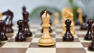 The Supreme Series (The Queens's Gambit) Staunton Weighted Chess Pieces in Acacia Wood & Indian Boxwood 4 inch King - 1400 GMS