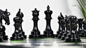 The Arabian Knight Series Artisan Staunton Luxury Chess Pieces in Ebony & Boxwood - 4.2" King