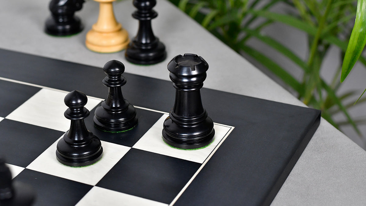 The Artisan Knight Handcrafted Luxury Wooden Chess Pieces In Ebony Wood & Natural Boxwood - 4.4" King